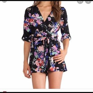 Yumi Kim black floral romper Small